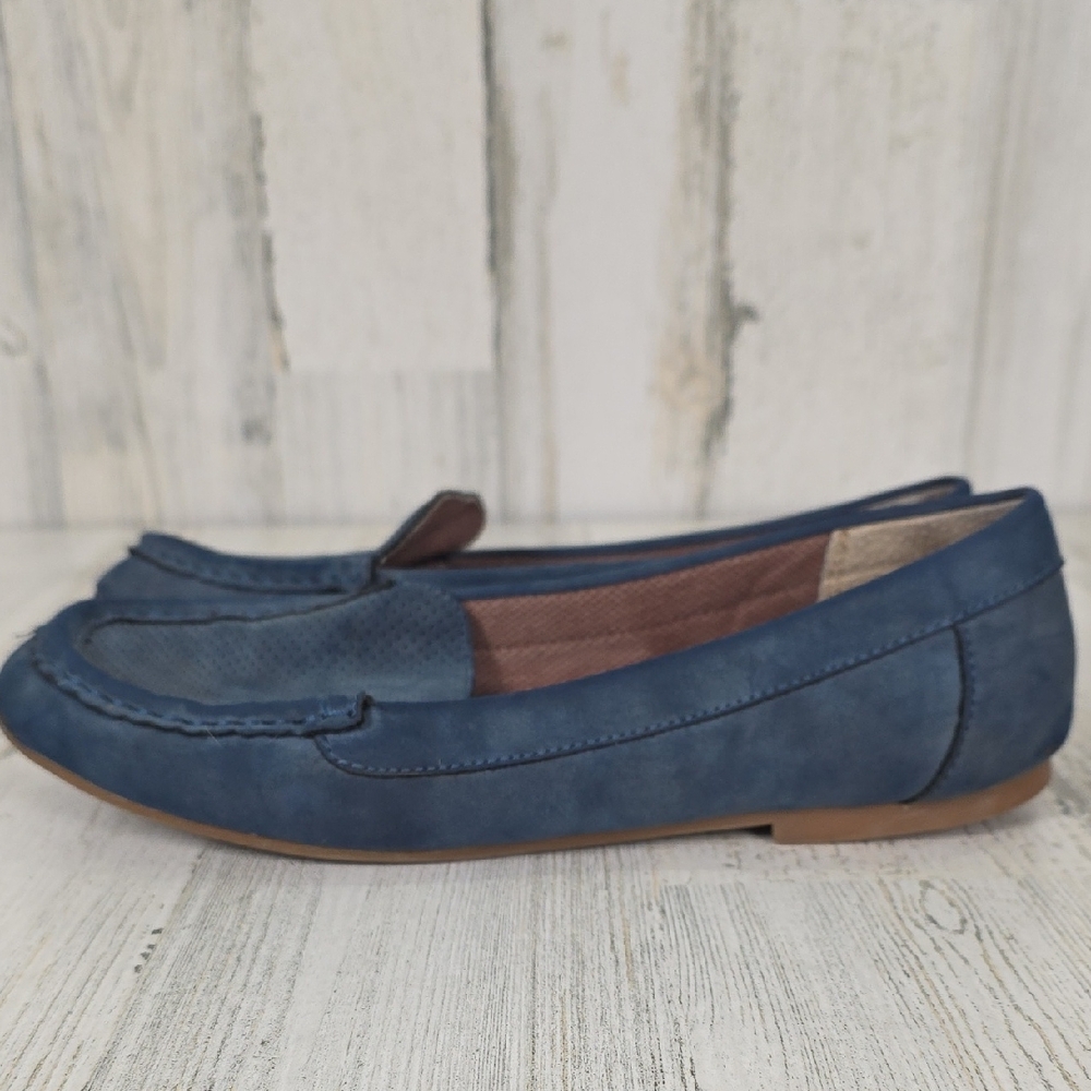 b.o.c. Jana Blue Faux Suede Slipon Loafers Size 8.5 M
